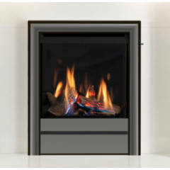 Elgin + Hall 16' Calleos Gas Fire, Slide Control Burning Logs - In Black Nickel