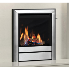 Elgin + Hall 16" Calleos Gas Fire, Slide Control Burning Logs - In Chrome