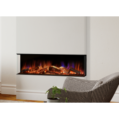 EvonicFires E-LECTRA 1250 E-Lectra Continental silver birch or woodland, Clear Float glass, e-lumafl