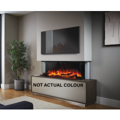 Katell MOD101 Modena Media Unit and Fire 1750mm (69") Pegaso-Elegante + Onyx Grey