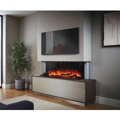 Katell MOD126 Modena Media Unit and Fire 1750mm (69") Bronzo + Pebble Grey