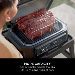 Ninja XSKOGXLRBRKEU Woodfire XL Electric BBQ Rib Rack - Silver
