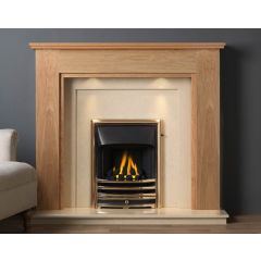 The Atwick Light Oak MDF/Oak Veneer Surround 54 Inch With Lights