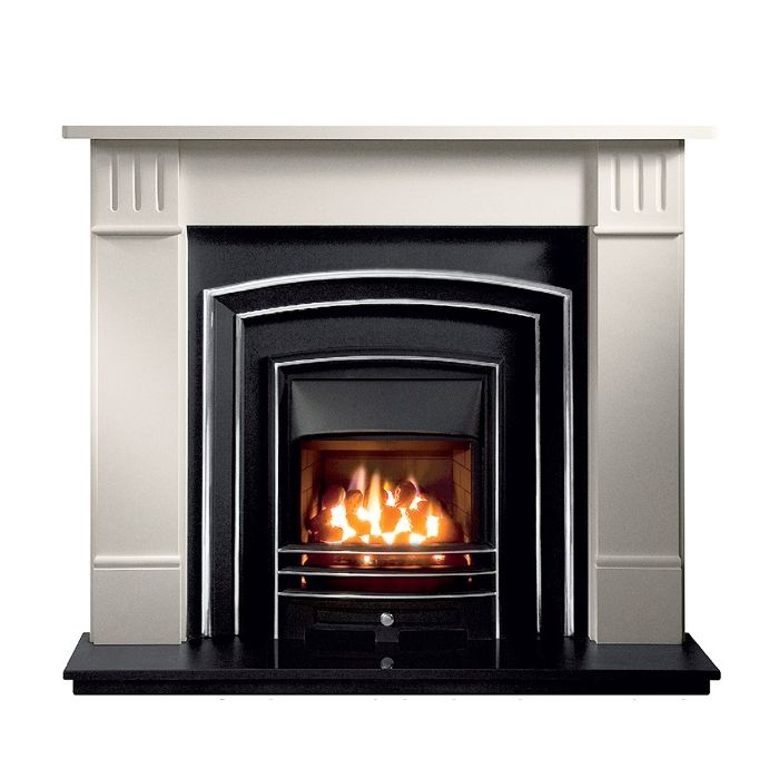 The Lunar Gas Fire - Coal - Slide Control - Cast Iron Fascia