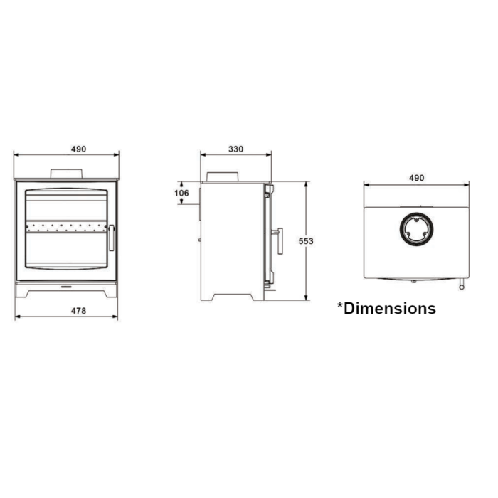 Advance Fires OYSTER 5 Atlantic Stove, A Rated, Defra Wood Burning Stove With 5Kw Heat Output 