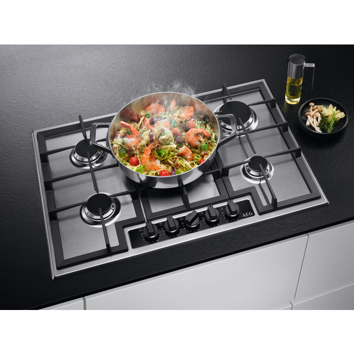AEG HGB75420YM 75cm Gas Hob - Stainless Steel