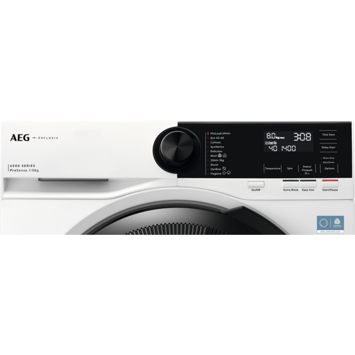 AEG LFR62144B 10kg 1400 Spin White Washing Machine