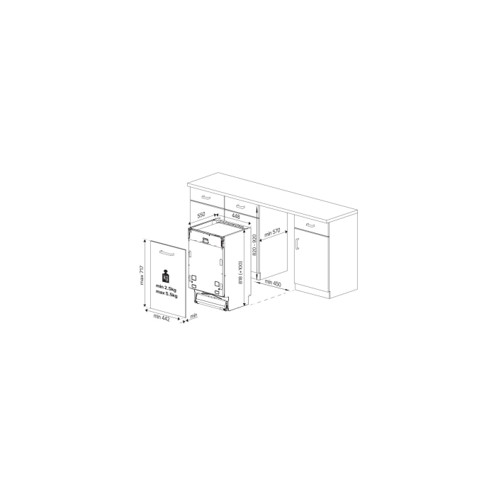 Blomberg LDV02284 Integrated Slimline Dishwasher - 10 Place Settings