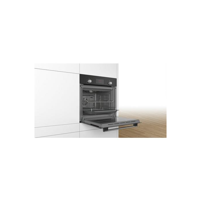 Bosch HHF113BA0B 59.4cm Built In Electric Single Oven With 3D Hot Air - Black