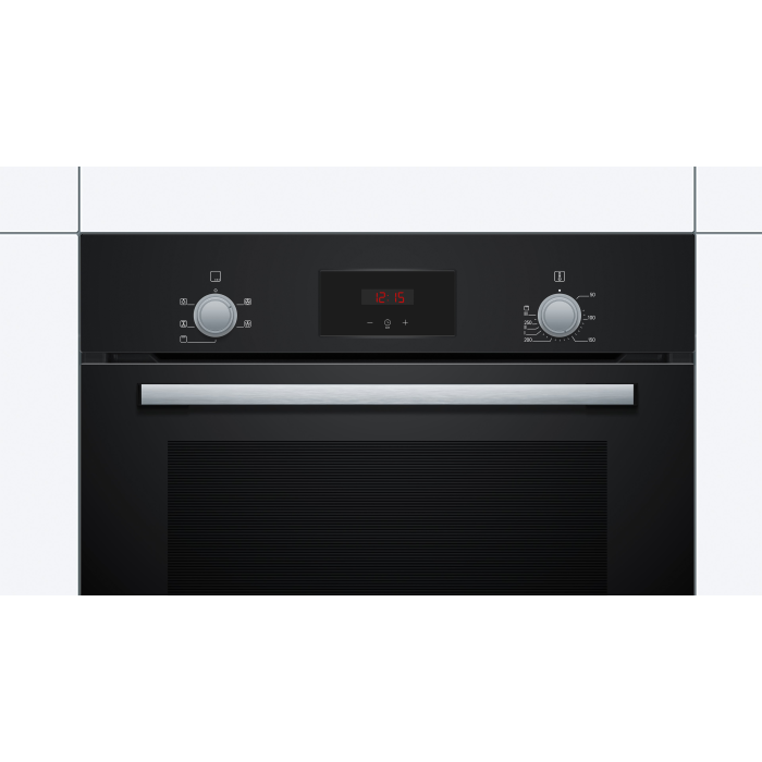 Bosch HHF113BA0B 59.4cm Built In Electric Single Oven With 3D Hot Air - Black