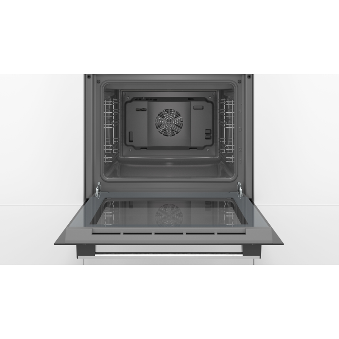 Bosch HHF113BR0B 59.4cm Serie 2 Built In Electric Single Oven with 3D Hot Air - Stainless Steel