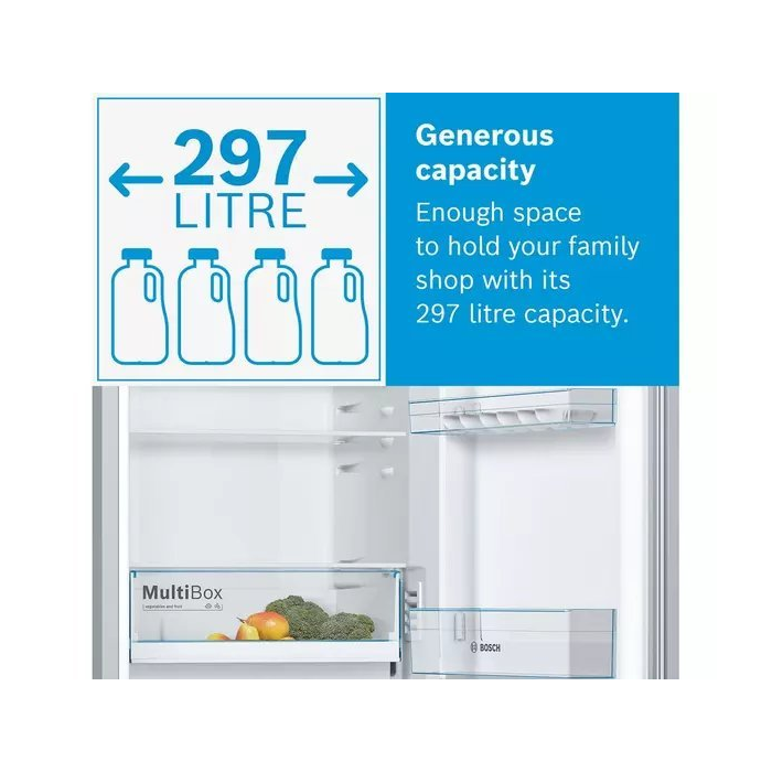 Bosch KGN34NLEAG 60cm 50/50 No Frost Fridge Freezer - Silver