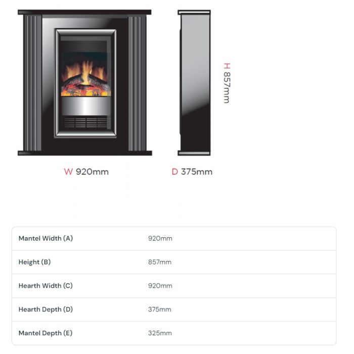 Dimplex MZT20BL Dimplex Electric Suite Mozart - Black