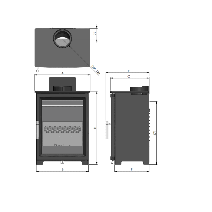 Fireline 7630 Woodtec 5kW Wide Wood Burning Stove