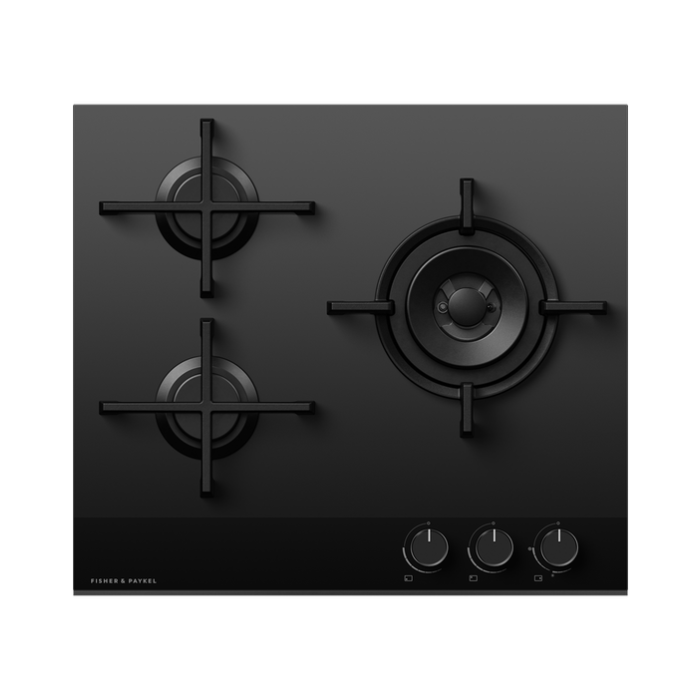 Fisher & Paykel 60cm Gas Hob - Black Glass