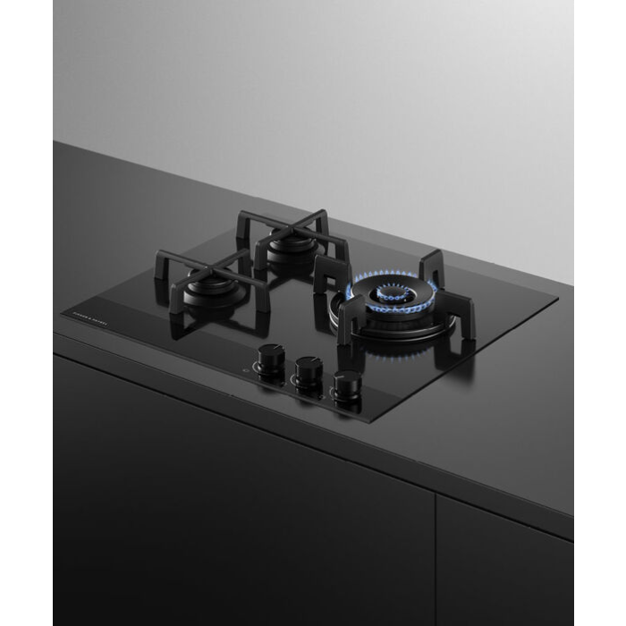 Fisher & Paykel 60cm Gas Hob - Black Glass