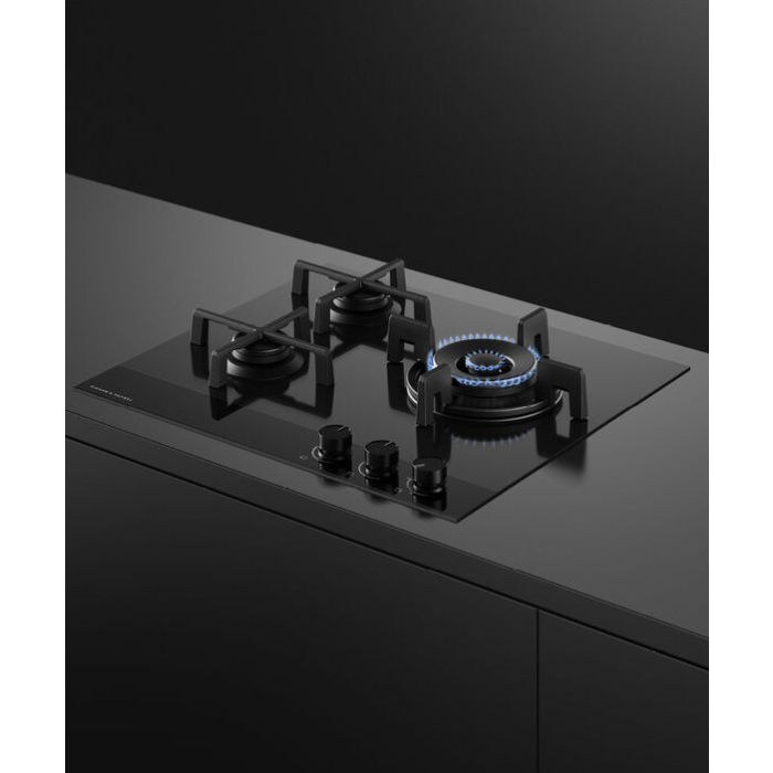60cm Black Glass Gas Hob by Fisher & Paykel CG603DNGGB4