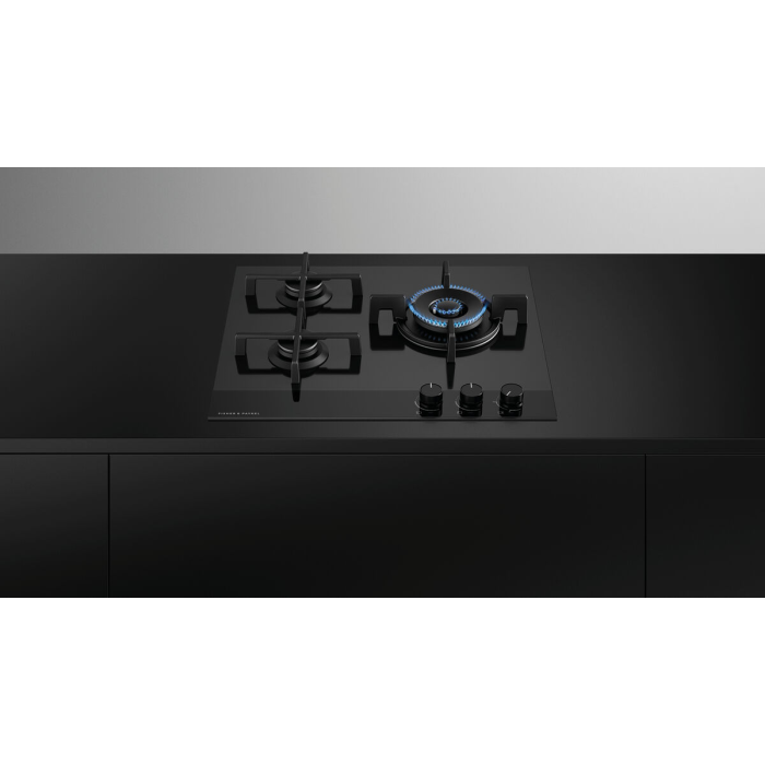 60cm Black Glass Gas Hob by Fisher & Paykel CG603DNGGB4