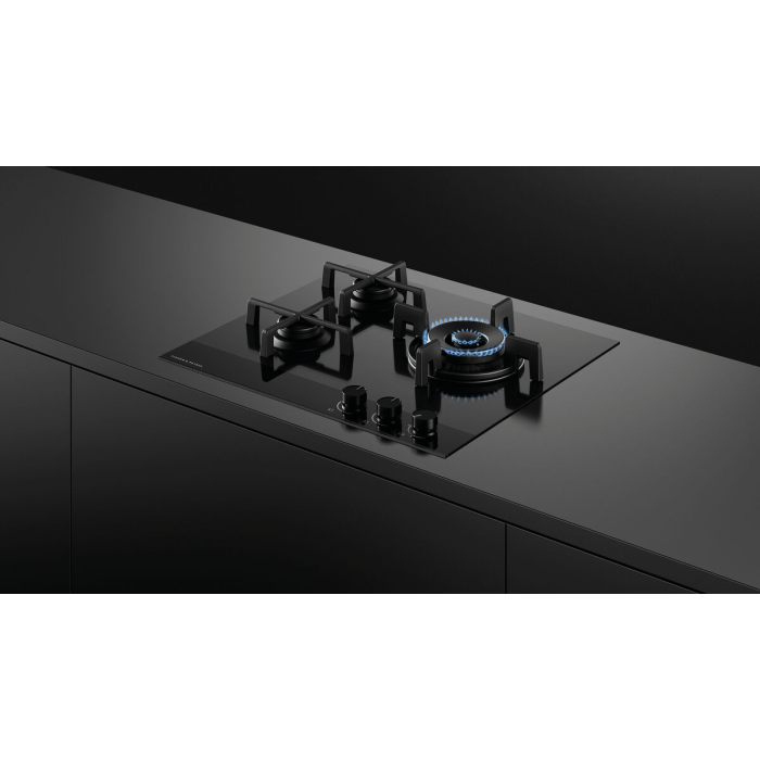 60cm Black Glass Gas Hob by Fisher & Paykel CG603DNGGB4
