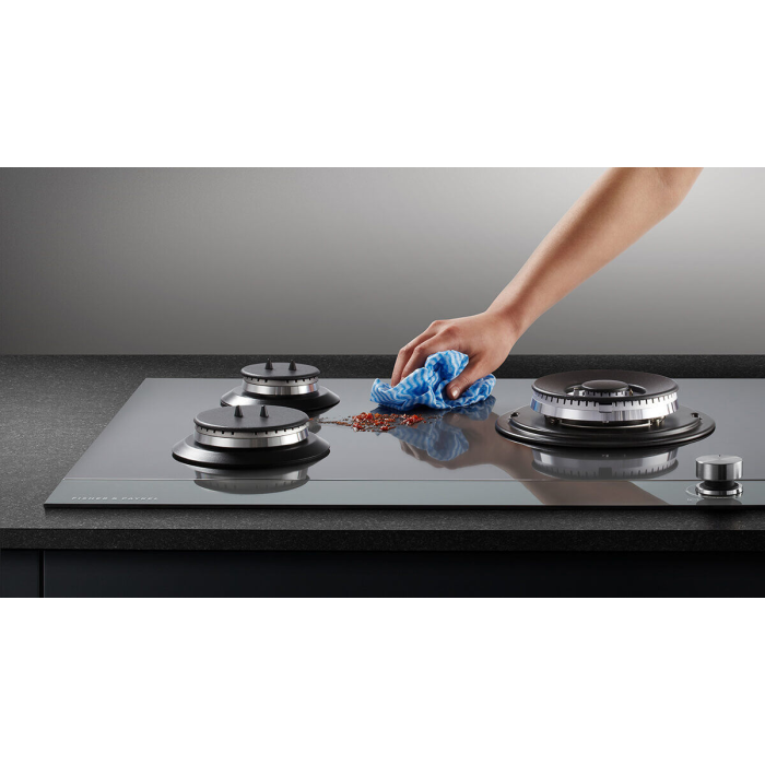 Fisher & Paykel 90cm Gas Hob, Black Glass Design