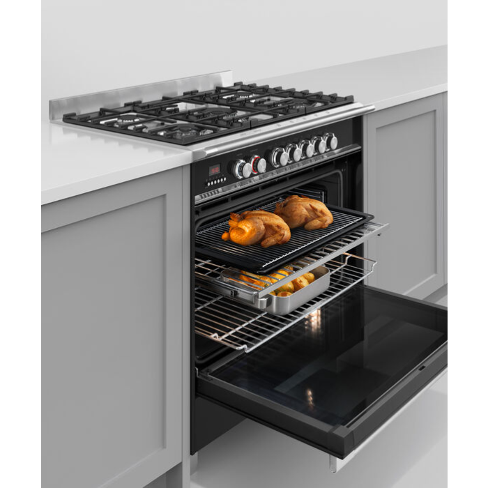Fisher & Paykel 90cm Dual Fuel Cooker in Black Finish