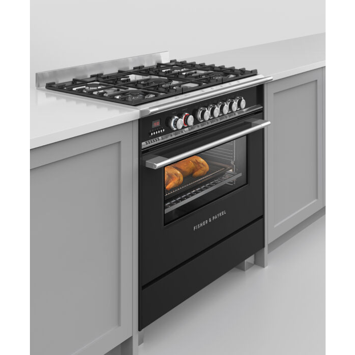 Fisher & Paykel 90cm Dual Fuel Cooker in Black Finish