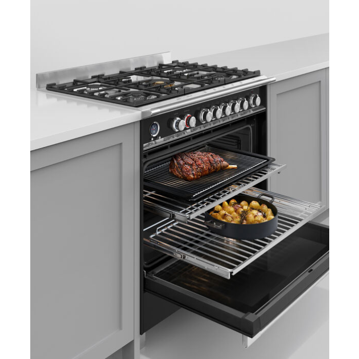 Fisher & Paykel 90cm Dual Fuel Cooker in Black Finish