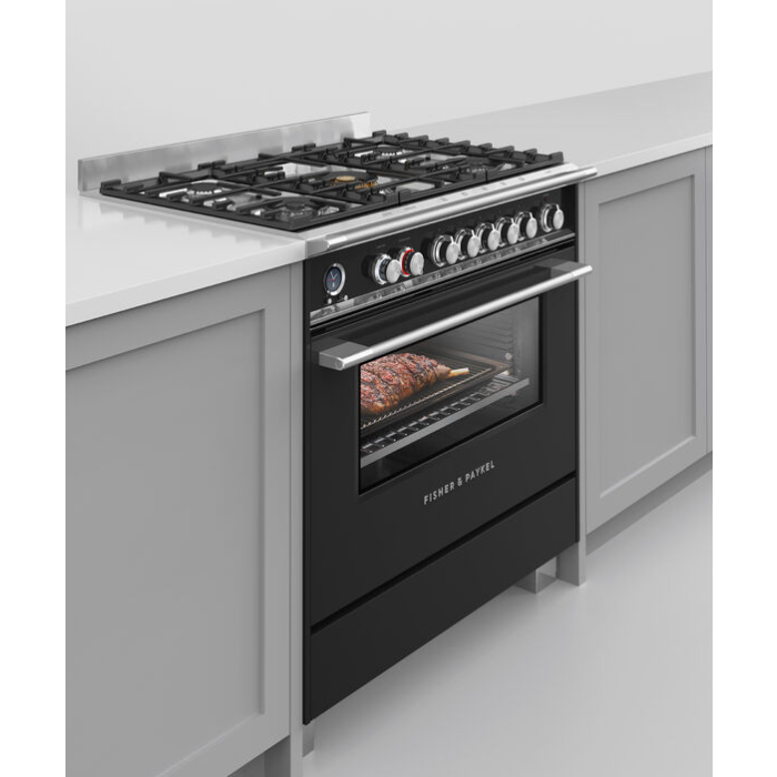 Fisher & Paykel 90cm Dual Fuel Cooker in Black Finish