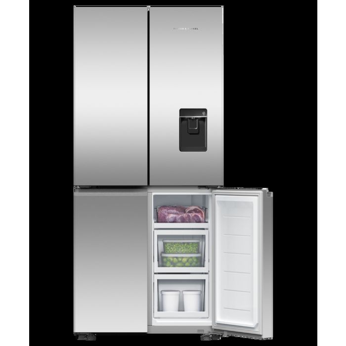 F&P RF500QNUX1 79cm Quad Door Frost Free Fridge Freezer - Stainless Steel