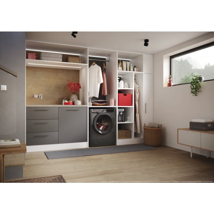 Hoover H3WPS496TMRR6 9kg 1400 Spin Washing Machine - Graphite