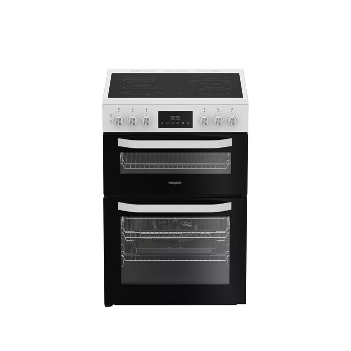Hotpoint HDE6VDW 60cm Double Electric Ceramic Cooker