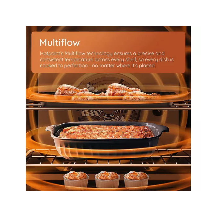 Hotpoint HDE6VDW 60cm Double Electric Ceramic Cooker