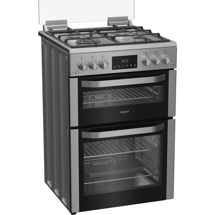 Hotpoint HDG6GDCWX 60cm Gas Double Oven Cooker