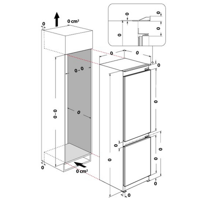 Hotpoint HPK25292B4UK 54cm 70/30 Integrated Fridge Freezer