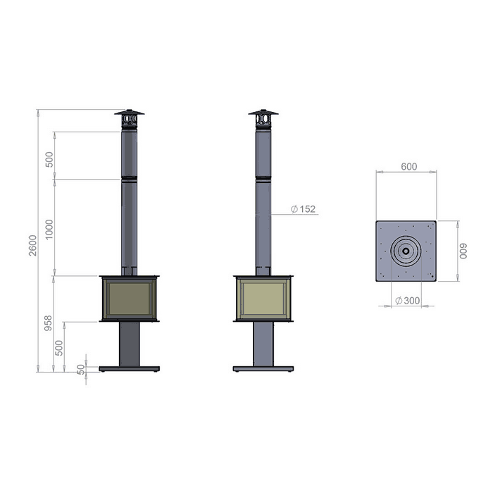 Legend Fires Garden Cube 4 Sided Glass Outdoor Heater