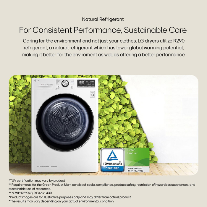LG FDV709GN Heat Pump Tumble Dryer - 9kg