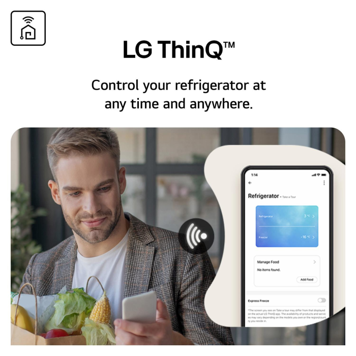 LG GMF960EV4E 91.4cm Frost Free Fridge Freezer