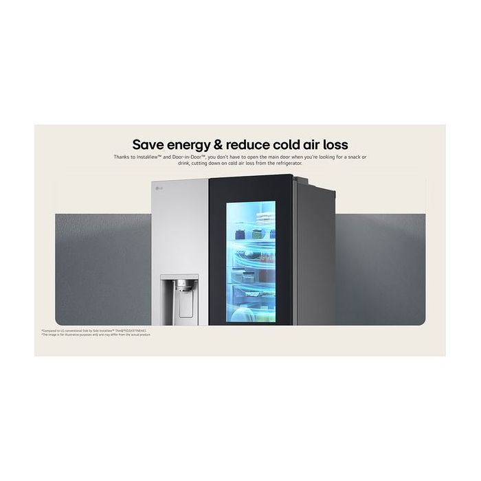 LG GSXE91BSAD Side By Side 91.3cm Non Plumbed - Fridge Freezer - Brushed Steel