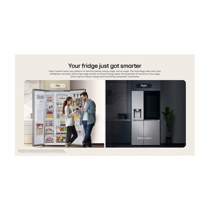LG GSXE91BSAD Side By Side 91.3cm Non Plumbed - Fridge Freezer - Brushed Steel