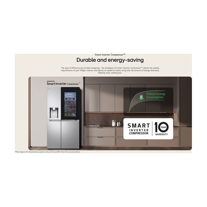 LG GSXE91BSAD Side By Side 91.3cm Non Plumbed - Fridge Freezer - Brushed Steel