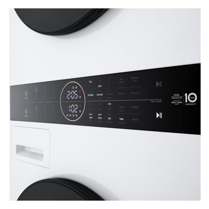 LG WT1210WWF 12kg/10kg 1400 Spin Wash Tower - White