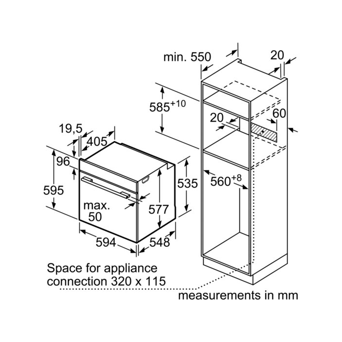 Neff B3ACE4HN0B Slide & Hide 59.4cm Built In Electric Single Oven - Stainless Steel