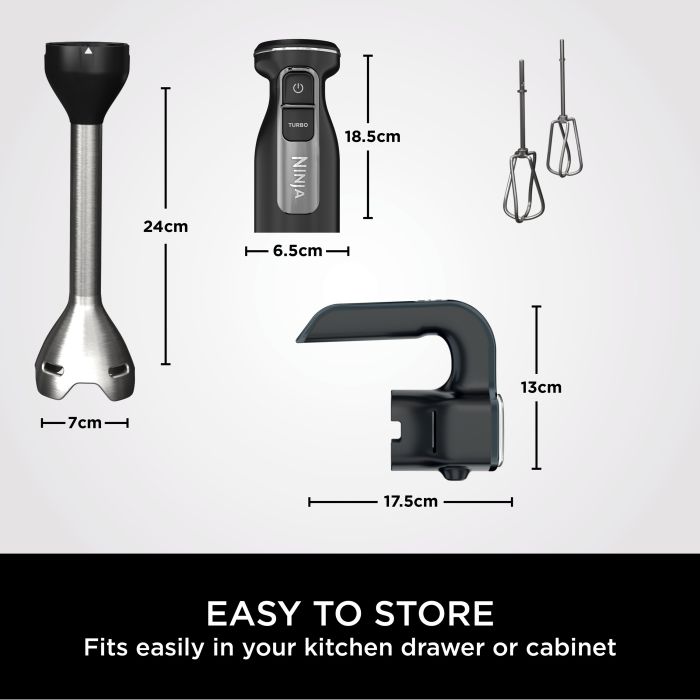 Ninja CI090UK Ninja Foodi 2-in-1 Hand Blender & Mixer - Black