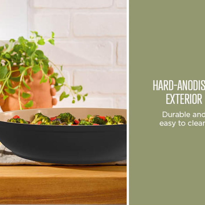 Ninja CW90928UK ExtendedLife Ceramic 28cm Apricot Wok
