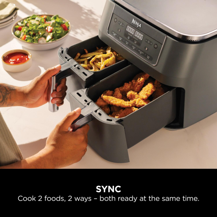 Ninja DZ300UK 7.6 litre 6-in-1 Dual Zone Air Fryer - Gun Metal Grey