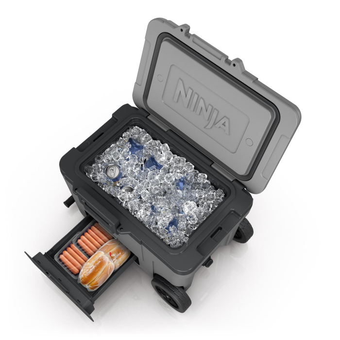 Ninja FB245UKGY Ninja FrostVault 45QT/42L Wheeled Cooler with Dry Zone - Slate Grey | Ninja | Brands | Euronics Site