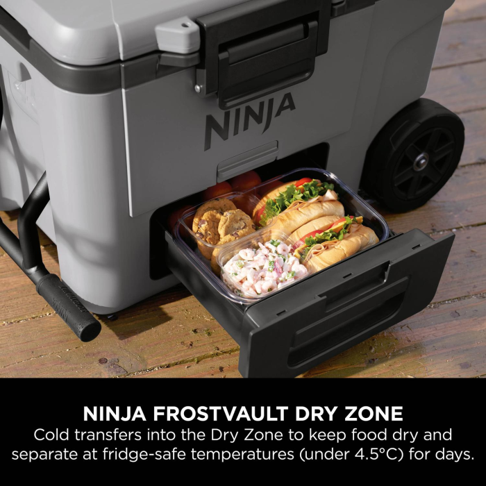 Ninja FB245UKGY Ninja FrostVault 45QT/42L Wheeled Cooler with Dry Zone - Slate Grey | Ninja | Brands | Euronics Site