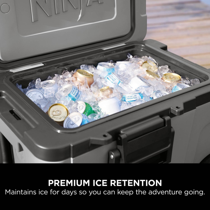 Ninja FB245UKGY Ninja FrostVault 45QT/42L Wheeled Cooler with Dry Zone - Slate Grey | Ninja | Brands | Euronics Site