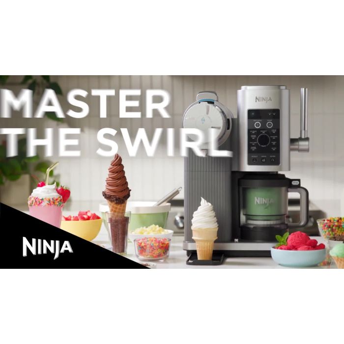 Ninja NC701UK Swirl by CREAMi 13-in-1 Soft Serve & Ice Cream Maker - Platinum Silver