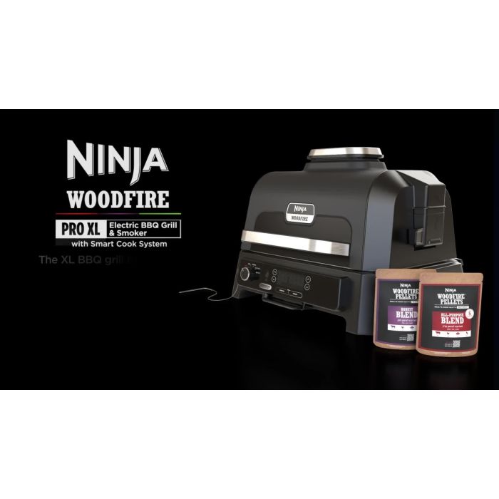 Ninja OG850UK Woodfire XL Electric BBQ Grill & Smoker - Black/Grey